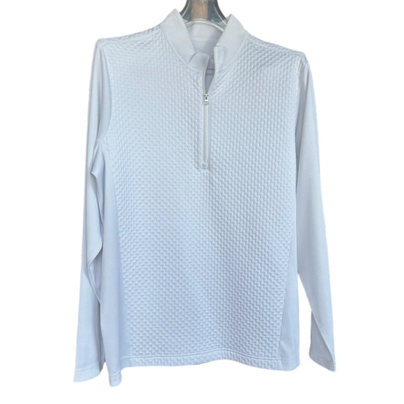Antigua Men's White Getaway Golf 1/4 Zip Pullover Sz L - Picture 2 of 6